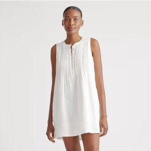 Quince Dress Cotton Gauze Swing White NWT med